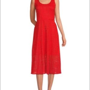 Karl Lagerfeld Logo Lace Midi Dress